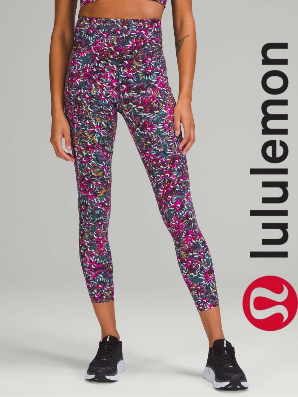 Lululemon Running Leggings - Base Pace High-Rise 25” Floral Electric Multi Tight